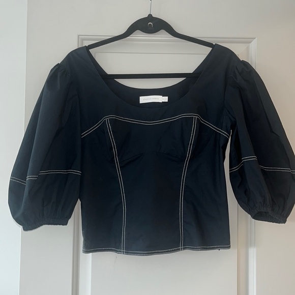 Jonathan Simkhai Joy Puff Sleeve Top - Picture 2 of 9